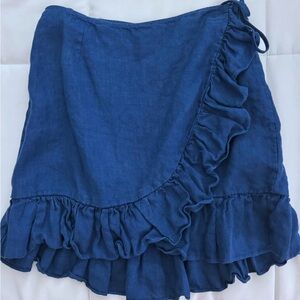 Blue wrap skirt